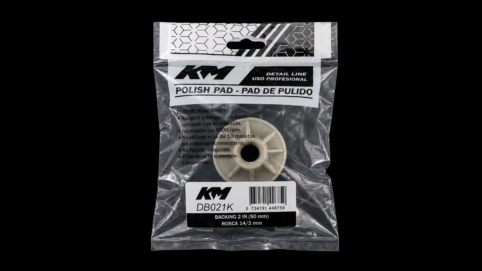 DB021K - BACKING 2 IN (50 mm) ROSCA 14/2mm - Backing - 2 IN - Rosca 14/2 mm - Pulidora / amoladora con rosca 14/2 - KM Detail Line