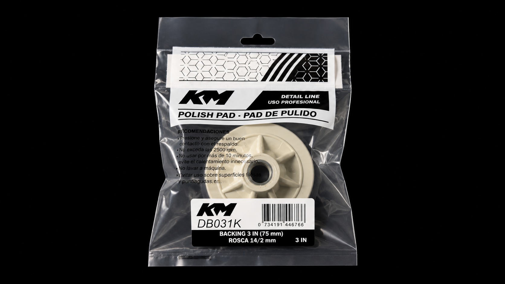 DB031K - BACKING 3 IN (75 mm) ROSCA 14/2mm - Backing - 3 IN - Rosca 14/2 mm - Pulidora / amoladora con rosca 14/2 - KM Detail Line