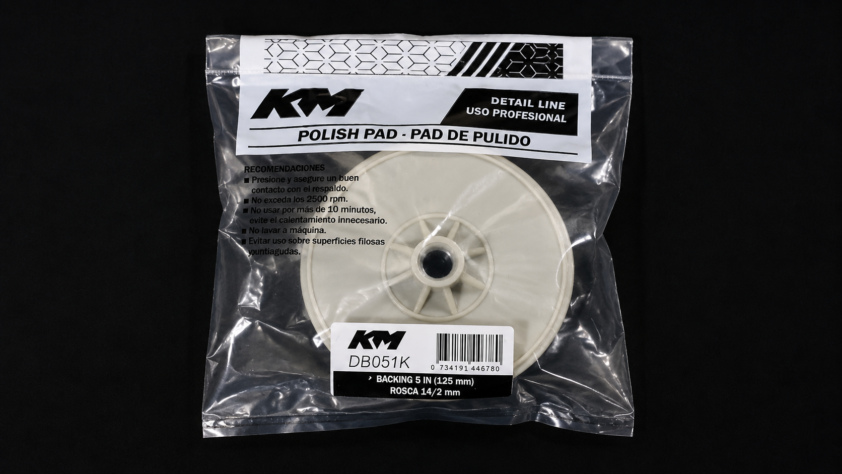 DB051K - BACKING 5 IN (125 mm) ROSCA 14/2mm - Backing - 5 IN - Rosca 14/2 mm - Pulidora / amoladora con rosca 14/2 - KM Detail Line