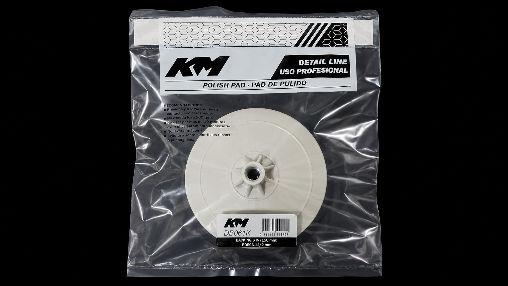 DB061K - BACKING 6 IN (150 mm) ROSCA 14/2mm - Backing - 6 IN - Rosca 14/2 mm - Pulidora / amoladora con rosca 14/2 - KM Detail Line