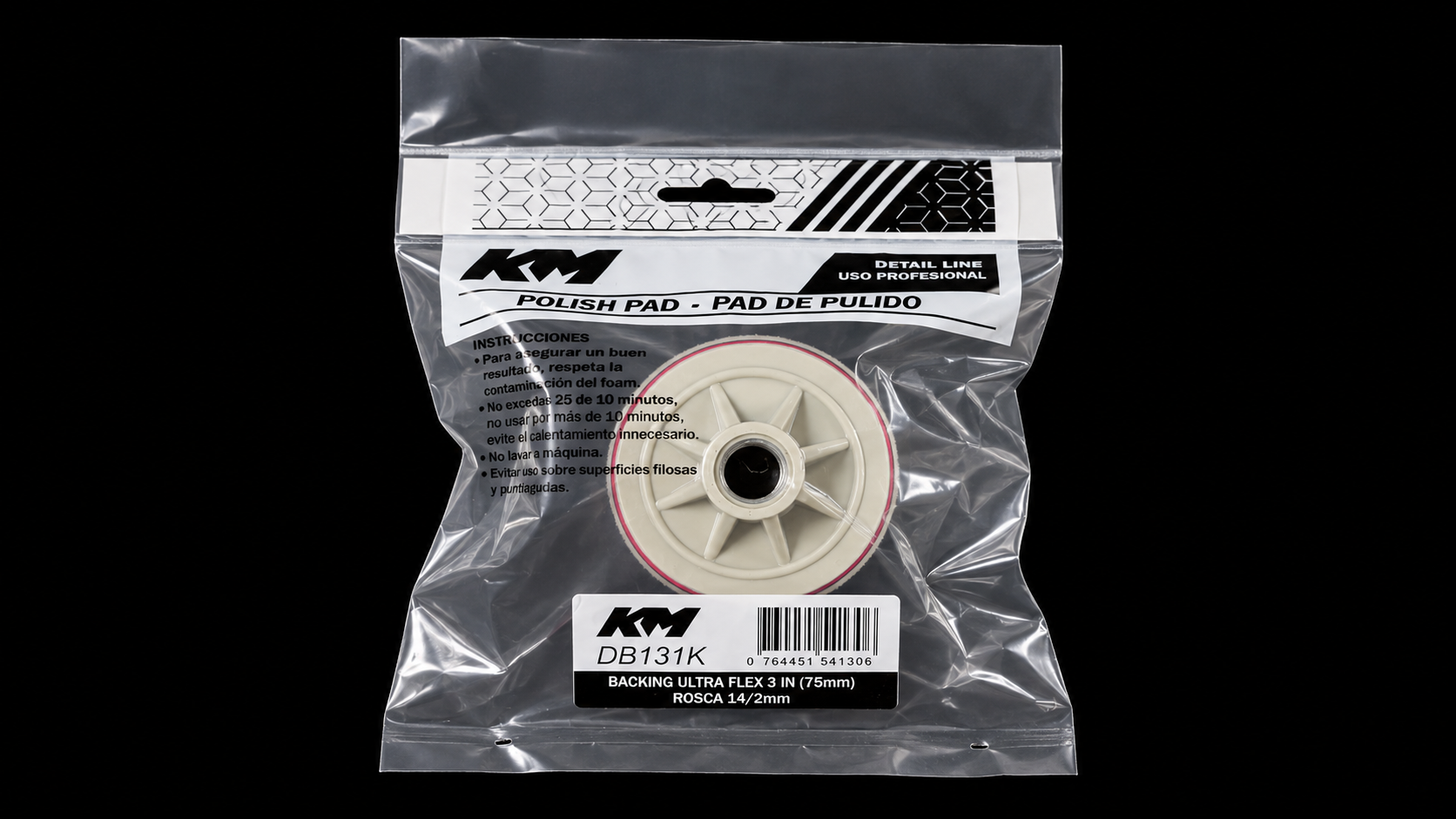 DB131K - BACKING ULTRA FLEX 3 IN (75 mm) ROSCA 14/2mm - Backing flex - Backing - 3 IN - Rosca 14/2 mm - Pulidora / amoladora con rosca 14/2 - KM Detail Line imagen 5