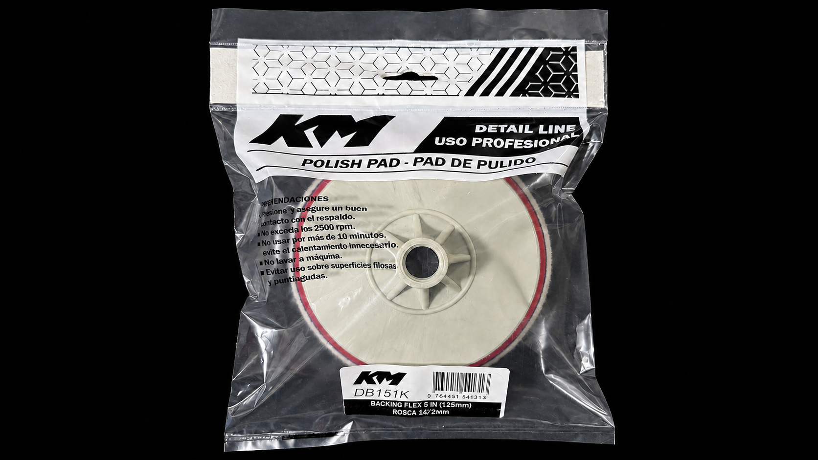DB151K - BACKING FLEX 5 IN (125 mm) ROSCA 14/2mm - Backing flex - Backing - 5 IN - Rosca 14/2 mm - Pulidora / amoladora con rosca 14/2 - KM Detail Line imagen 3