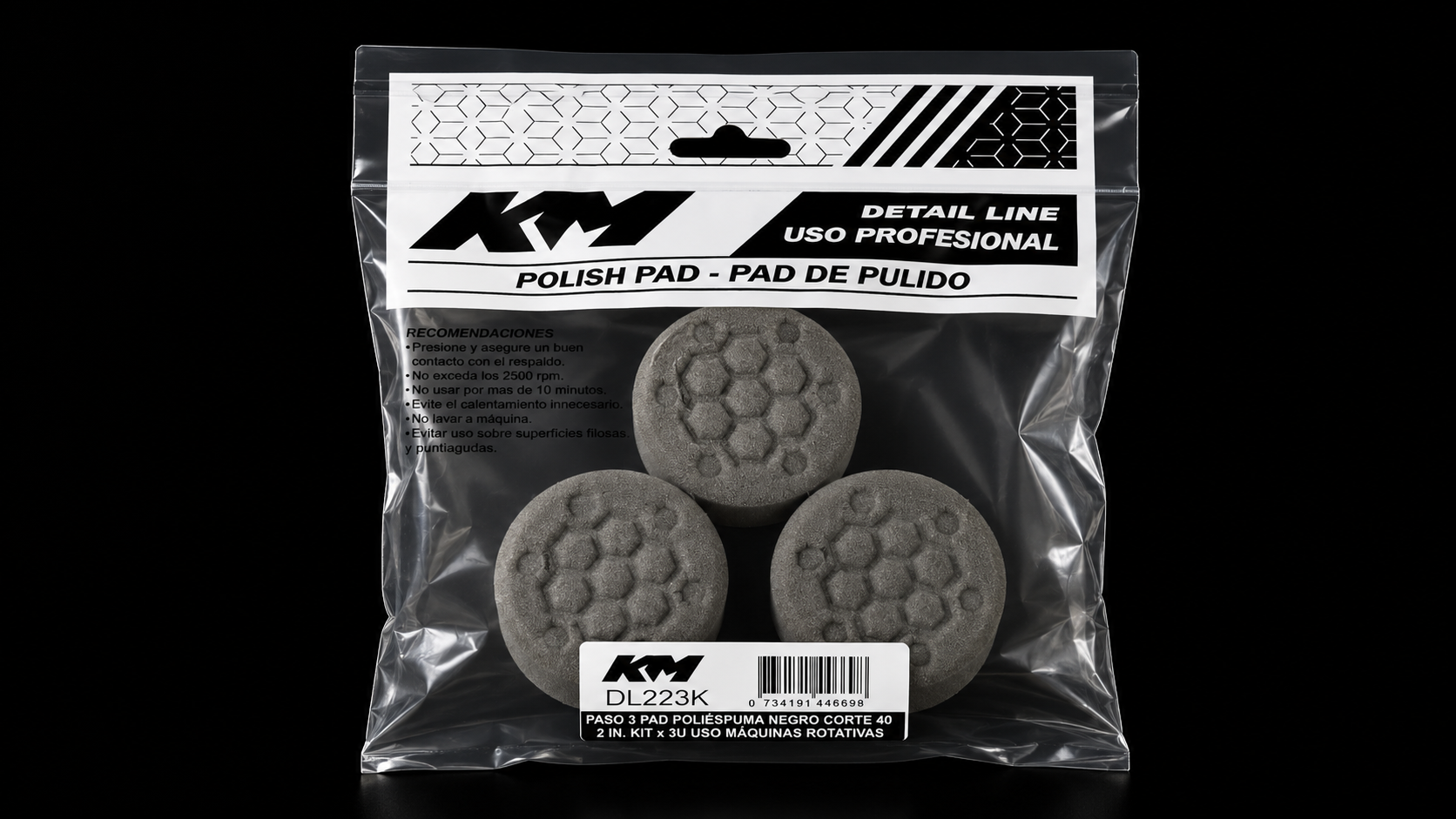 PAD POLIESPUMA NEGRO CORTE 40 2 IN X 3 UNIDADES